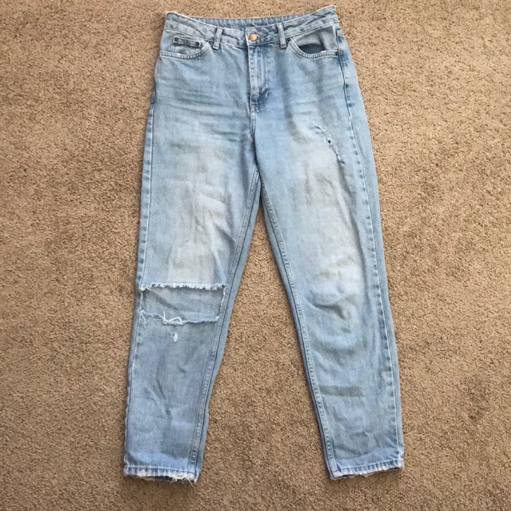 topshop distressed mom jeans